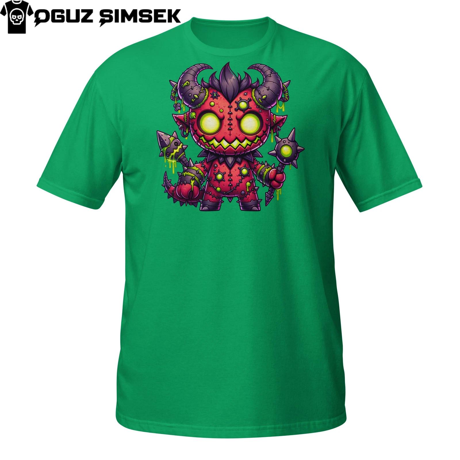 Toxic Plush Demon T-Shirt Mens Womens Tees Top | Creepy Cute Monster with Staff | Horror Magic Tee XL