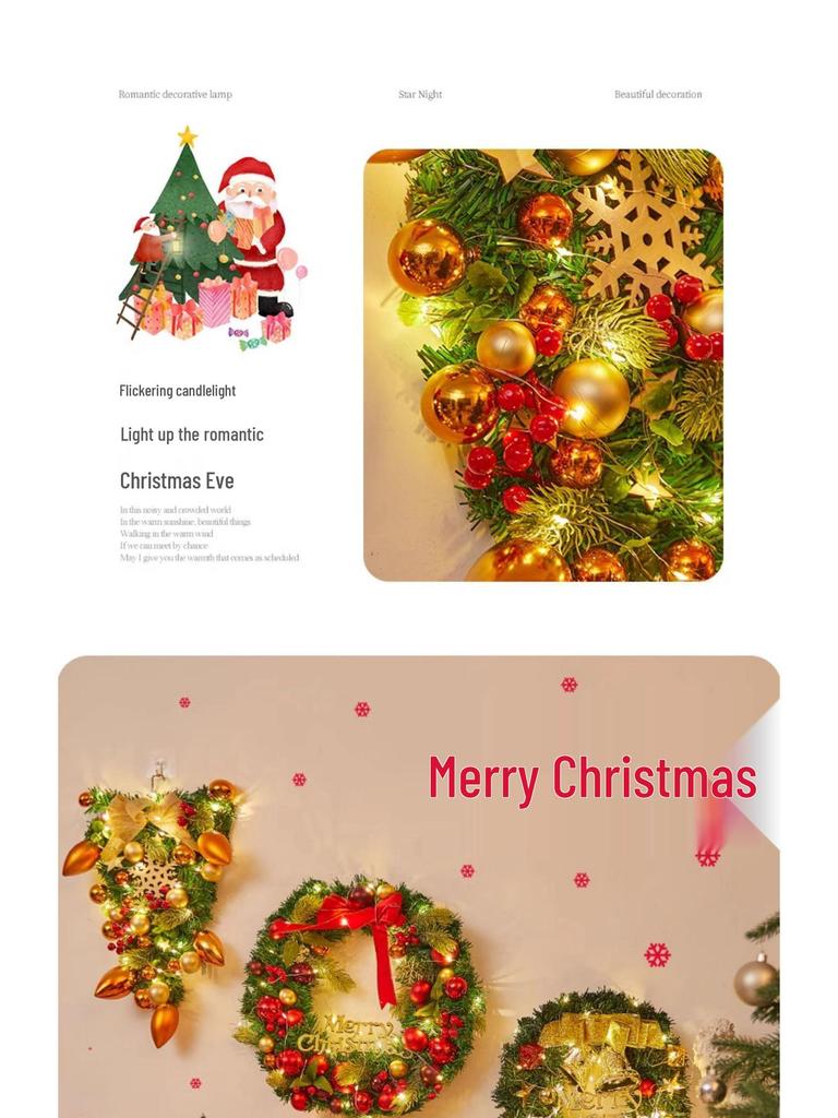 Christmas Door Wreath & Holiday Ornament for Festive Decor