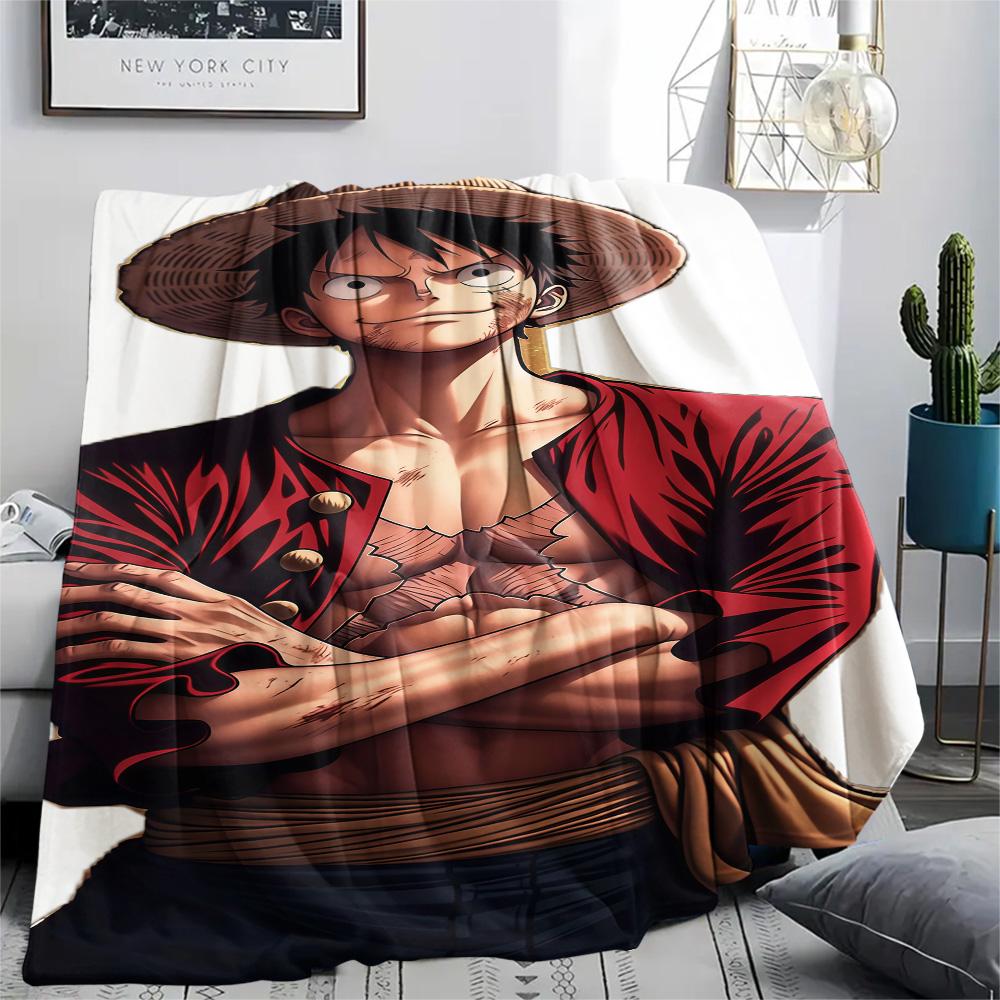 1PC Luffy D Patterned Flannel Blanket Suitable For All Seasons For Home Decor Warmth And Comfort Gifts Holiday Present