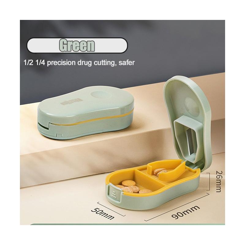 

Portable Splitters Pill Box Case Pill Organizer Tablet Pillbox Dispenser Medicine Boxes Dispensing Medical Kit Organizer зелений