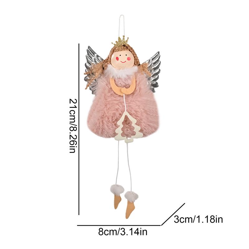 Christmas Angel Girl Doll Pendant Xmas Tree Hanging Pendants Angel Girl Plush Toy Christmas Home Decoration Kids Gifts