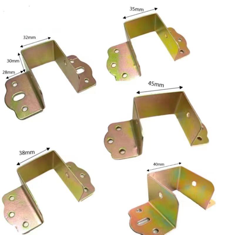 Solid Wood U-Shaped Bed Rail Hinge Support Bracket with Insert Buckle