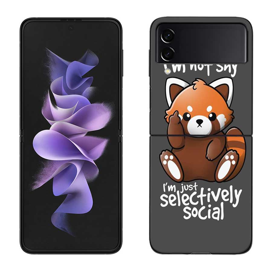 Cute Judo Swordsman Panda Case for Samsung Galaxy Z Flip 3 Flip 5 4 5G Black Hard Cell Phone Cover Samsung Z Flip 5 5G Luxury PC