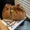 Leopard print bag women's 2025 new trendy niche super fire commuter shoulder bag suede chain crossbody bucket bag