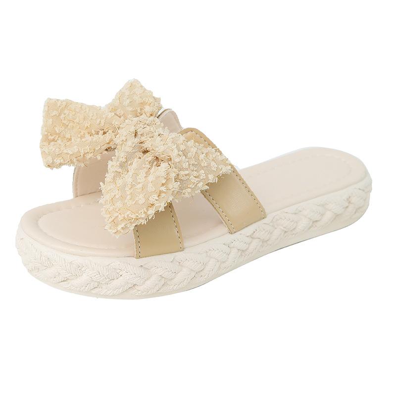 High-value design cool slippers women's summer fashion bow new go out niche beach shoes