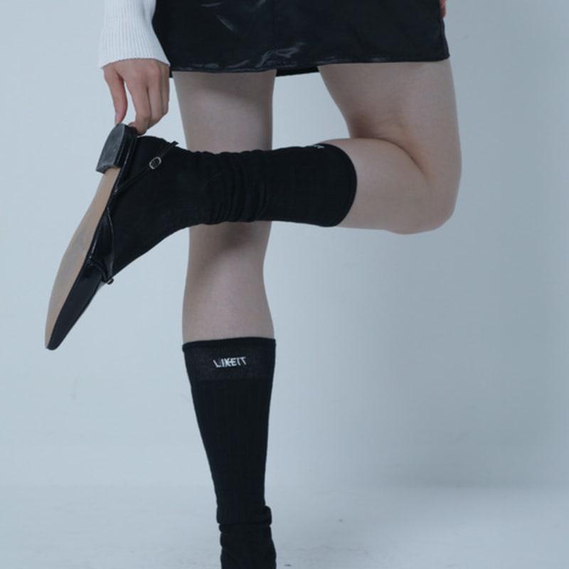 MORELIKEIT SEE THROUGH KNEE SOCKS BLACK