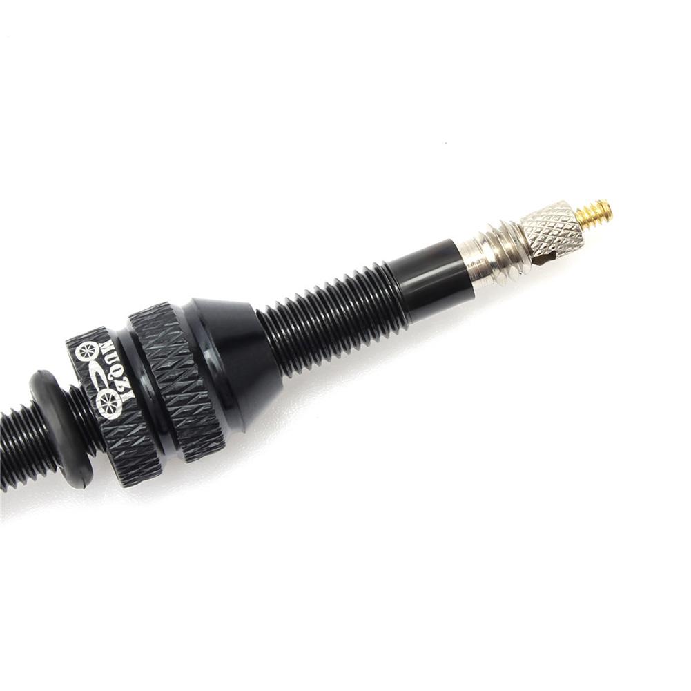 Premium Alloy Tubeless Bicycle Valve Stem with Large Lock Nut and Plastic Cap for Road and Mountain Bikes 40mm 60mm Lengths