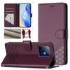 For Honor X60 GT 5G Case Imprinted Honeycomb RFID Blocking Leather Phone Cover with Strap