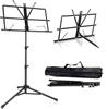 TOPAIM Lightweight Folding Music Stand with Storage Height and Angle Steel Suitable for Live and Recitals Bag, Adjustable, Extendable, Portable,