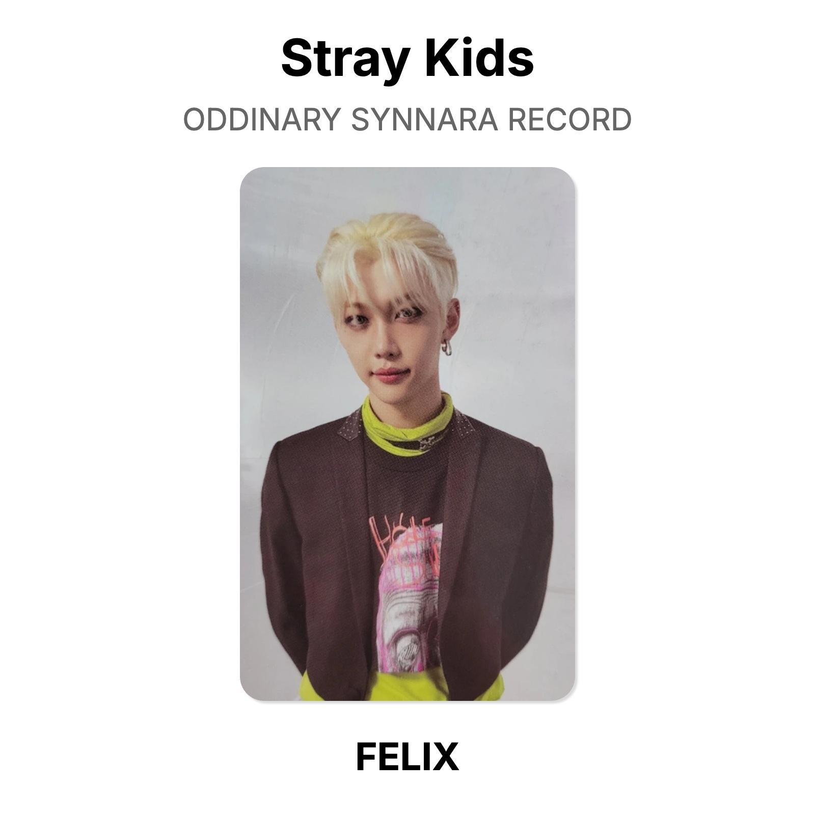 Stray Kids ODDINARY SYNNARA RECORD Официальная фотокарточка FELIX