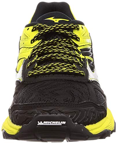 Mizuno Wave Mujin 5 Running Shoes, Black/Light Gray/Yellow, Size 23.0 cm, 2E