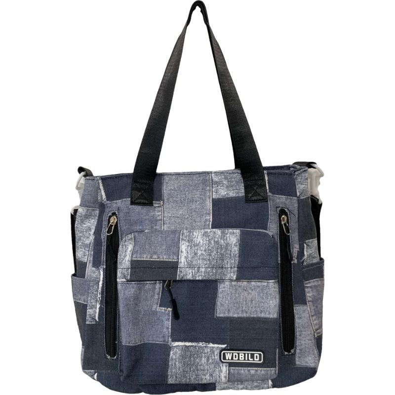 College Style Fashion Plaid Messenger Bag Large Capacity Casual Shoulder Women's Bag Korean Version Student Portable Tote Bag