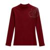 Elegant Butterfly Hot Drilling Long Sleeve Top - Semi-High Neck, Age-Reducing, Tummy-Concealing Base Layer for Mom, Autumn/Winter Fashion.