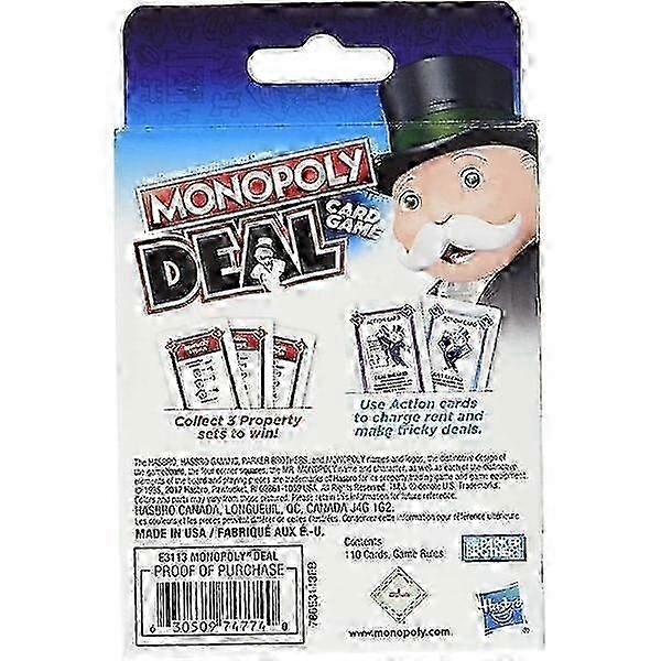 Deal Card Game Blue Box English Version – Fast Gameplay Family Property Trading Game