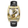 Classic Fashion Automatic Mechanical Wristwatch Men Transparent Watch Skeleton Stainless Steel Bracelet Mesh Strap Men's Watches