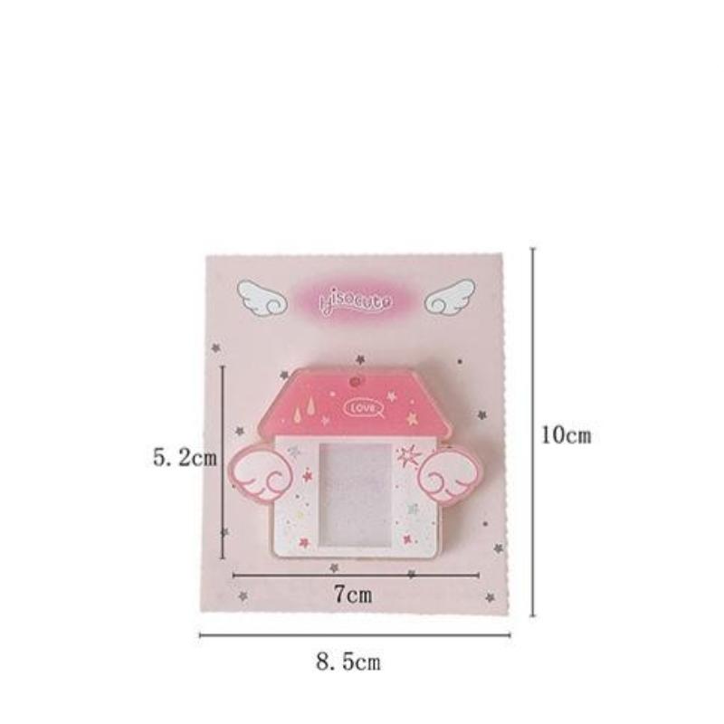Korean Ins Style Y2K Wing House Hard Card Folder Brick Acrylic For 1Inch Id Photo Storage Display Pendant Keychain Ornaments