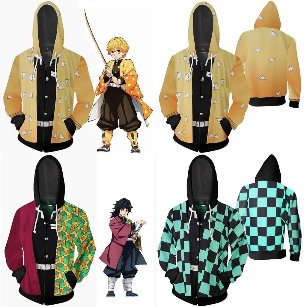 Demon Slayer Kimetsu No Yaiba Vibrant Soft Zipper Up Hoodie For Comfort