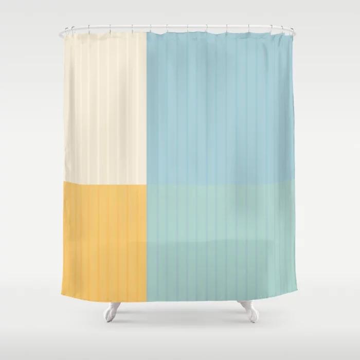 Simple Colorful Line Pattern Bathroom Curtain, Home Decoration, Waterproof Bathtub, Creative Personality Shower Curtain