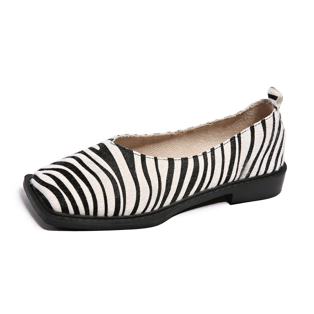 2025 Women Flats Shoes  Fashion Single Shoes Leather Spring Square Head Loafers Square Toe Simple Shallow Mouth Sneakers Women
