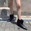 Fashion Fashion Snap Pointed Toe Low Heel Booties Women Spring and Autumn New Outside Wear Metal Buckle Sleeve Single Boots