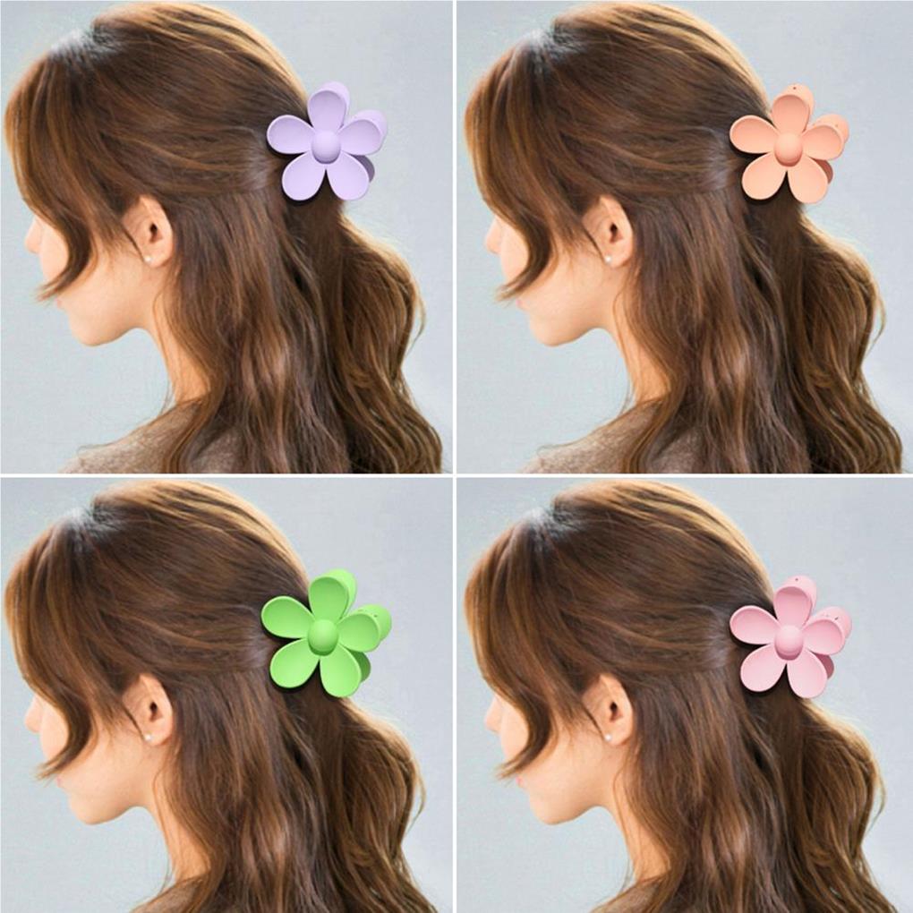 6 Pieces Hair Claw Clip Women Styling Daily-Wear Flower-Shape Girl Headwear Headdress Ponytail Clamp Women Makeup Washing