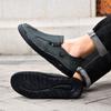 2025 Heren Plus Size Zomer Leren Loafers: Handgestikt Low-Top Skate Stijl