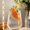 50Pcs Paper Straw Flat Mouth Bright Color Bamboo Pattern No Odor Eco-friendly Drinking Long Tropical Party Beverage Straw for Club