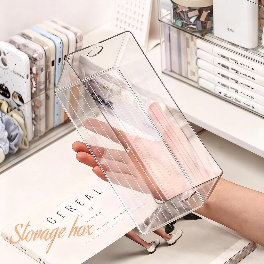 1pc transparent desktop acrylic stackable stationery and cosmetics storage box drawer style hair accessories jewelry organizer