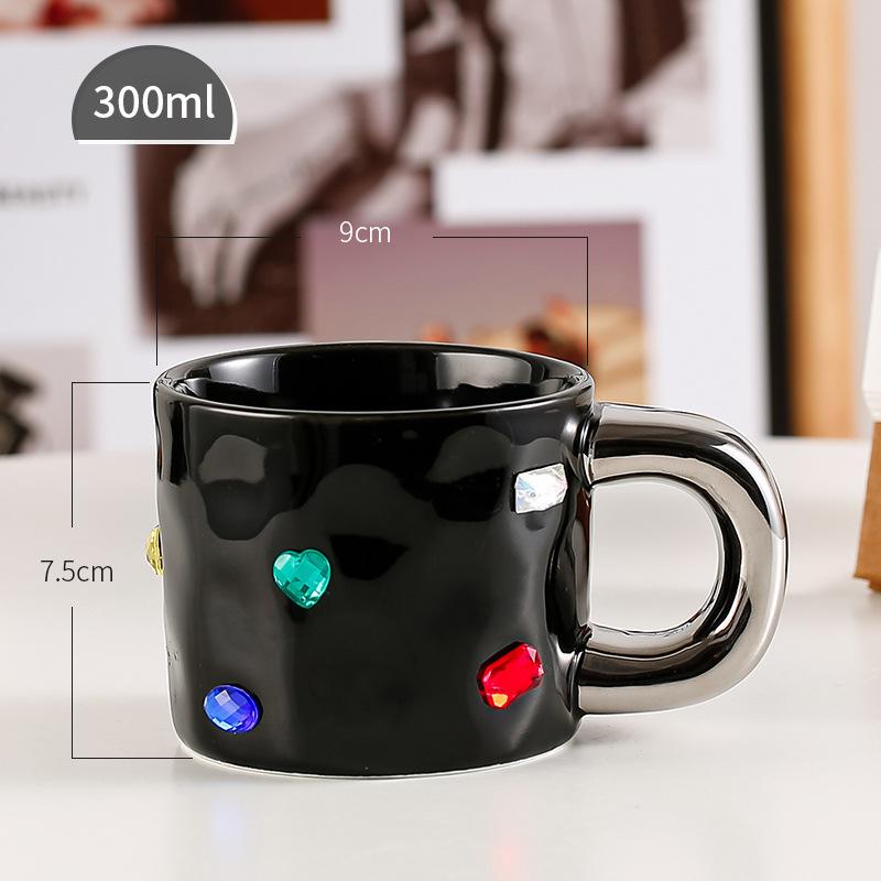 

Кружка Niche Mug Creative Gem Керамическая чашка High Value Cross Border Advanced Cup Гальванизированная кофейная чашка 300ml
