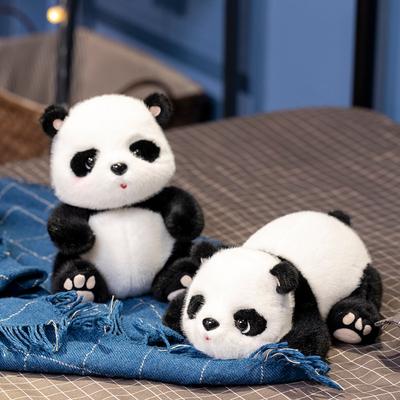 Boneco panda fofo sentado deitado decoração brinquedo de pelúcia decoração de quarto kawaii