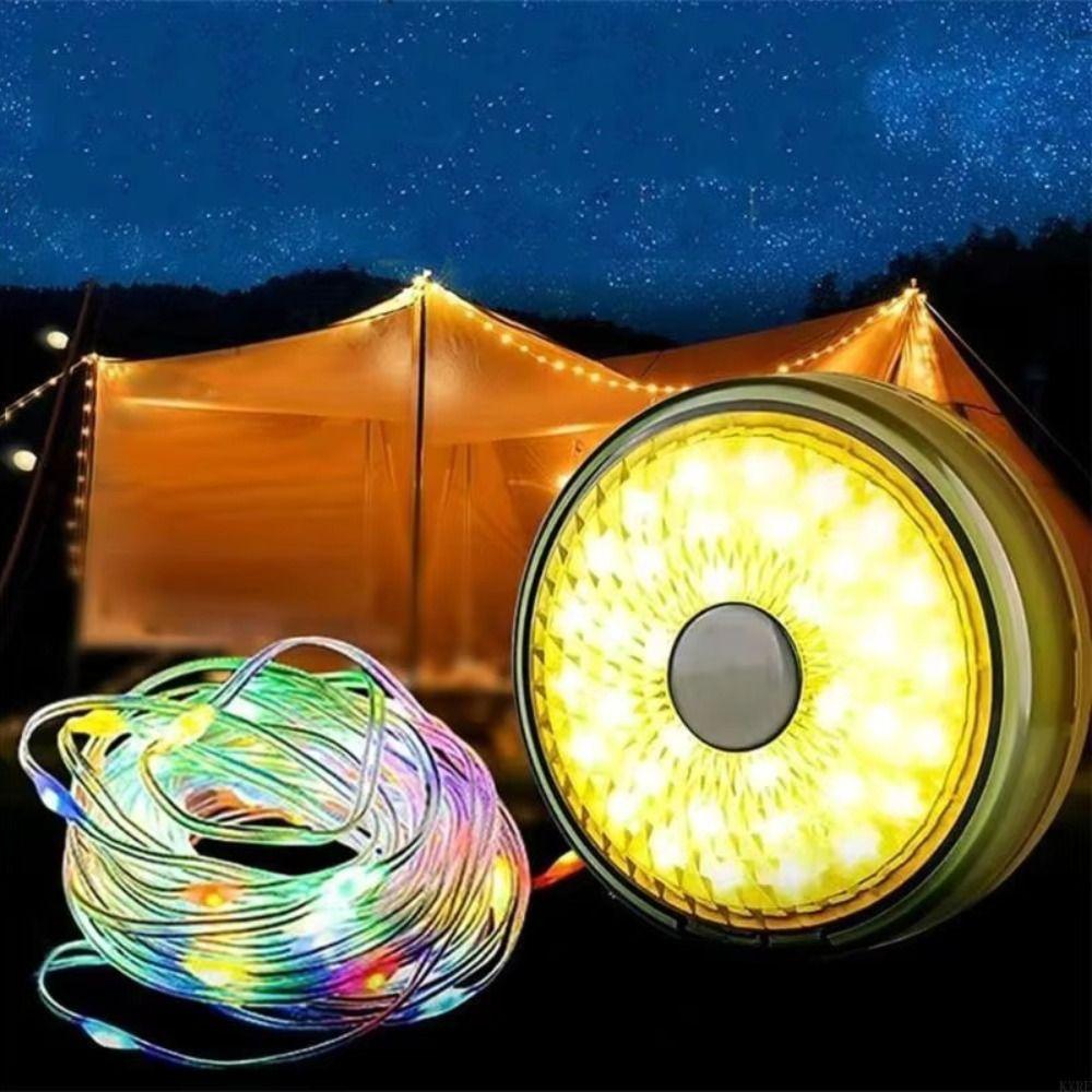 Plastic Texture Camping String Lights USB Rechargeable Retractable Camping Light Yard Garden