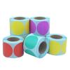 Colorful Round Self-Adhesive Thermal Labels: Red, Yellow, Blue, Green, Orange, Pink, Purple