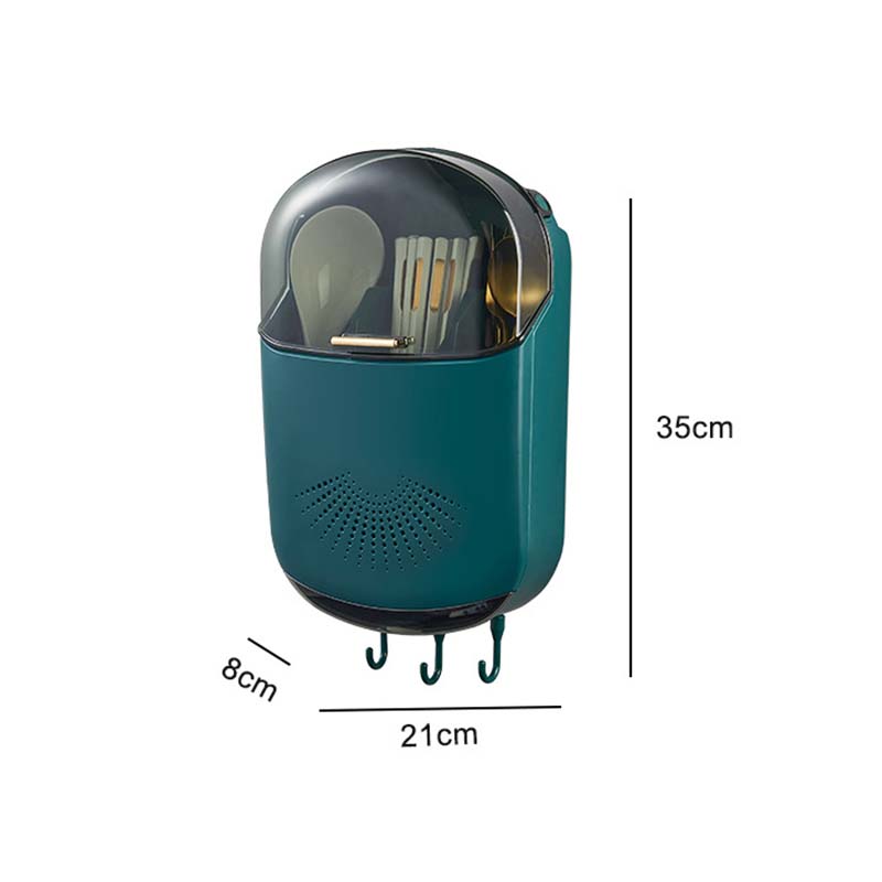 Creative Dish Drainer Holder Wall-mounted Compartment Chopsticks Basket Spoon Fork Tableware Storage Box Kitchen Accessories