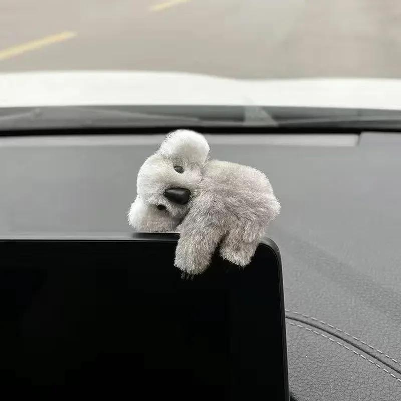 NEW Cute Cartoon Plush Koala Car Interior Decoration Auto Rearview Mirror Control Screen Decoration Car Interior Accessories