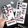 Travel Air Ticket Label Shockproof Phone Case for Samsung Galaxy S26 Edge S25 Ultra S24 FE S23 Plus S21 Cover Anti Fall Fundas
