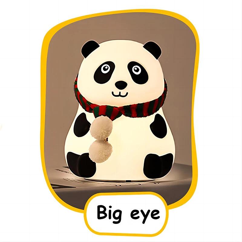 

Милый ночник-панда, силиконовый ночник для детской, лампа для сна, сенсорное управление, ночники, перезаряжаемая от USB настольная лампа для младенца, ребенка