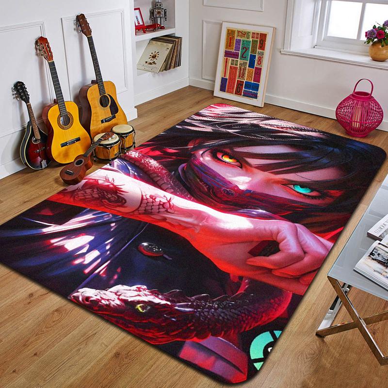D-demons Layer Printed Carpet Fashion Yoga Mat Bedroom Decorative Carpet Living Room Bathroom Decorative Floor MAt Birthday Gift