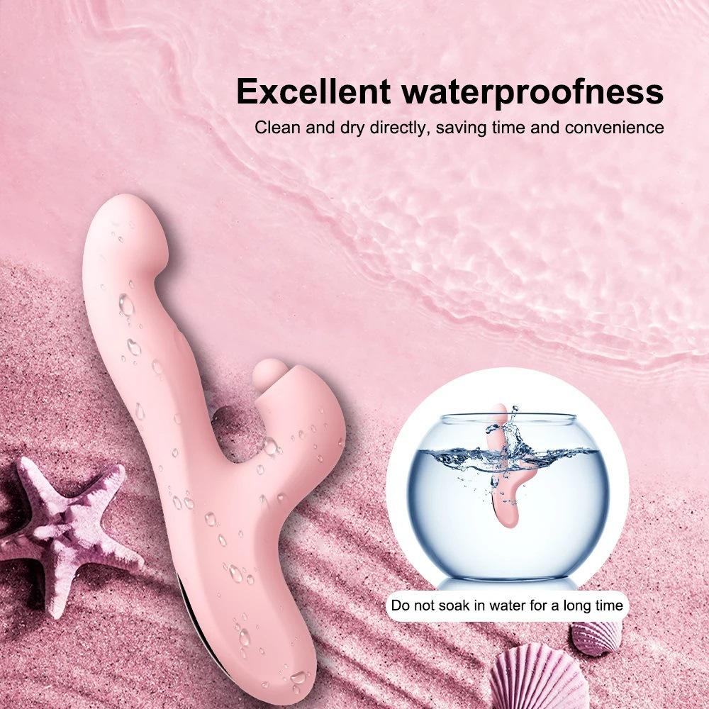 3-in-1 Vibrating Thrusting Massage Stick for Women G-spot Stimulator Soft Silicone Adult Toy