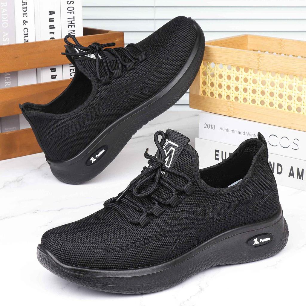 Goldener Herbst Herren Schwarze Freizeitschuhe mit Leichten Polyurethansohlen