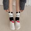 1/5 Pairs Sleeping Socks Cartoon Panda Design Thickened Coral Velvet Warm Winter Socks Mid-Tube Floor Socks