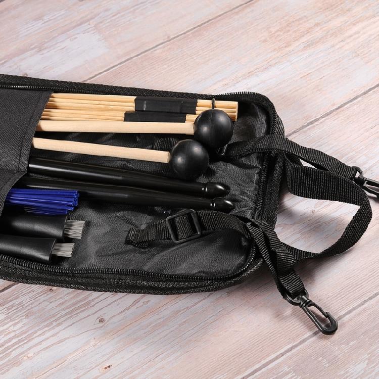 Comprehensive Drummers Set Drumsticks Set Assorted Brushes Mallets Bamboo Rods and Oxford Waterproof Bag Easy Carrying