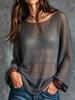 In-Stock Sheer Lightweight Sweater – Spring/Autumn Round Neck Long Sleeve, European/American Style Hot Trend