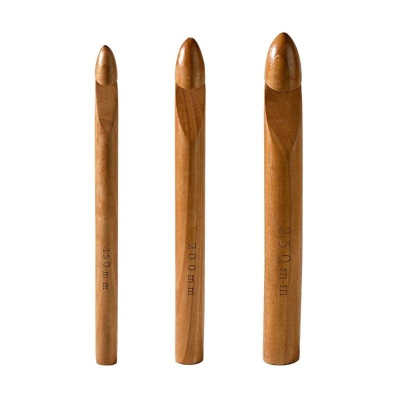 Large Wooden Crochet Needle Set for Super Chunky Yarn or Thick Fabric Strips top sale