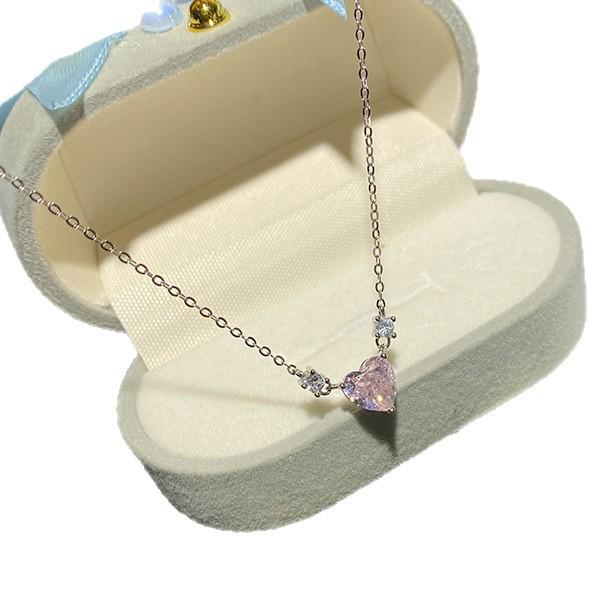 Clear Sky S925 Sterling Silver Heart Necklace for Women with Micro-set Zirconia