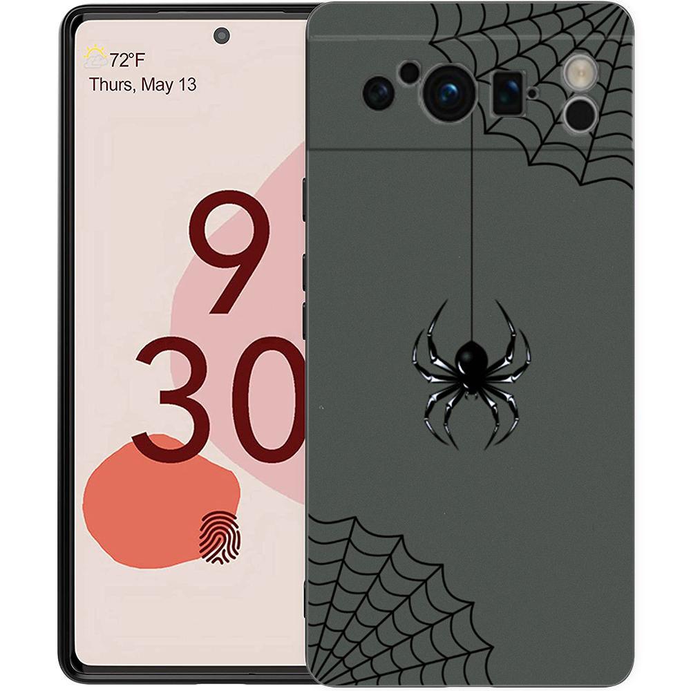 For Google Pixel 10 Pro Phone Case Pixel 9 Pro XL TPU Case Pixel 8 Pro 9A 8A 7A 7 6A 6 Pro Soft Cover Black Spider Web