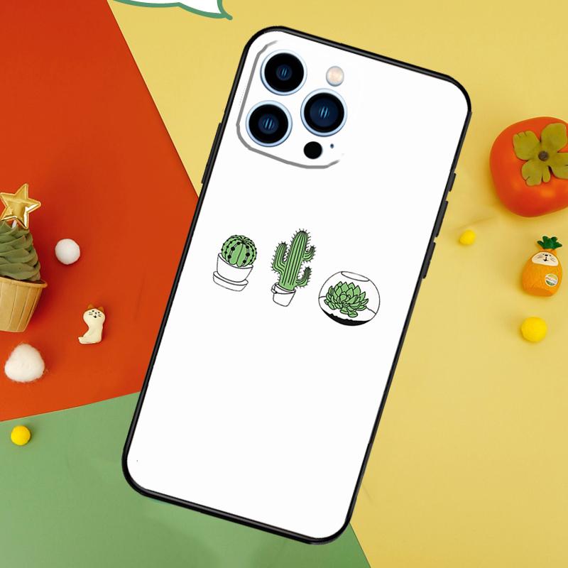 Cactus Succulent Phone Case For iPhone 17 Pro Max 16 15 13 12 11 14 Pro Max Plus 12 13 Mini 16e 17 Air Cover