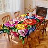 1pc Spring And Summer Floral Tablecloth, Durable Polyester Tablecloth, Vibrant Floral, Floral Tablecloth Multicolor Flower Country Tablecloth, Suitabl