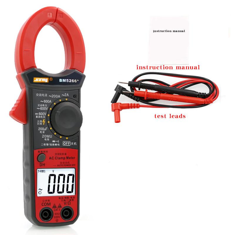 

SZBJ BM5266+ Цифровий мультиметр-кліщі Вимірювач змінного струму Універсальний вимірювач ємності