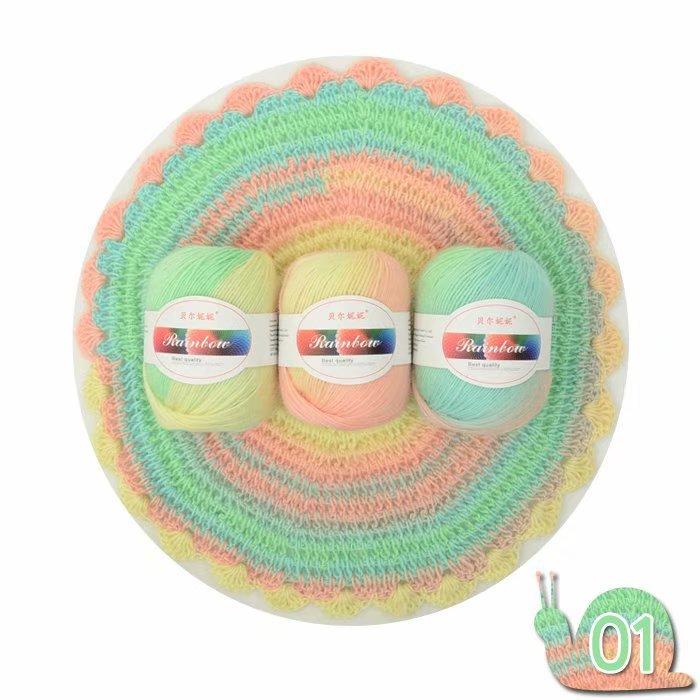 

3Pcs/150g Segment Dyed Rainbow Wool Color Gradual Change Thick Needle Yarn Hand Knitted Hat Scarf Thread DIY Knitting&Crocheting