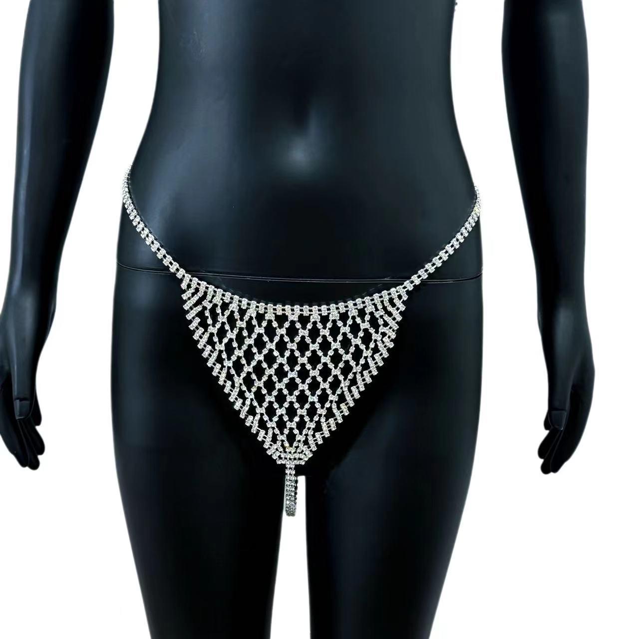 

Набор сетчатой цепочки для тела бикини со стразами: Модный, Сексуальный, Полный бриллиантовый блеск Gold